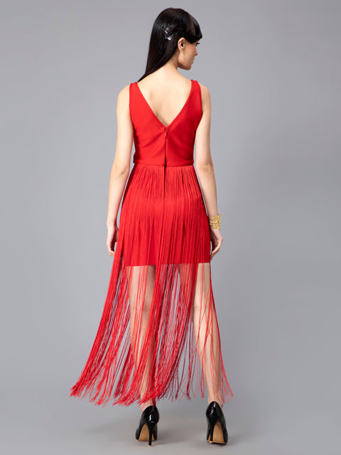 Red Fringe Dress