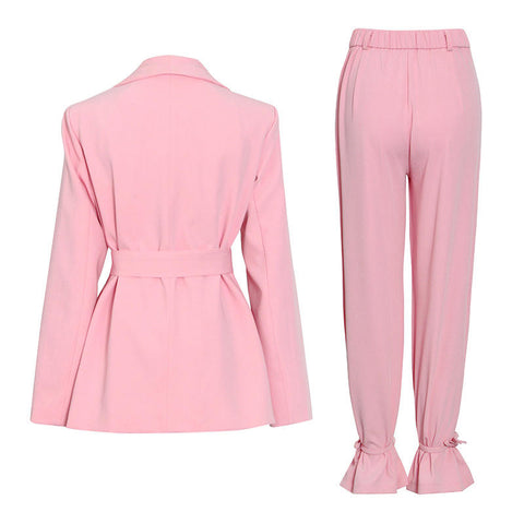 Pink Biz Blazer & Pants Set