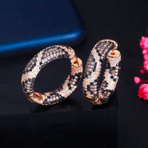 Leopard Bling Hoops