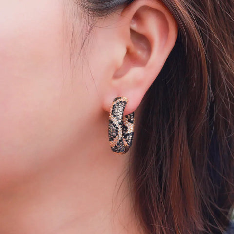 Leopard Bling Hoops