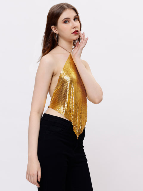 Backless Gold Bling Top