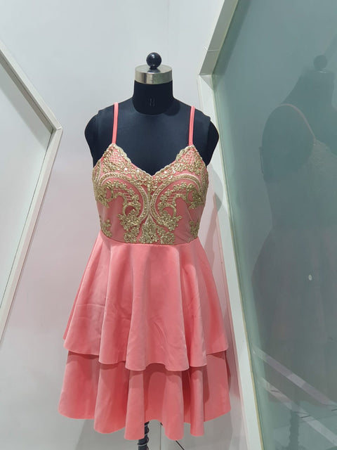 Gold Leaf Pink Dress