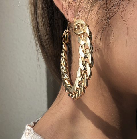 Gold Chain Hoops