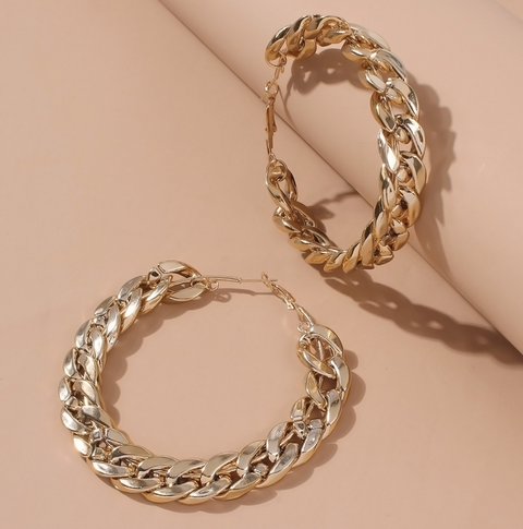 Gold Chain Hoops