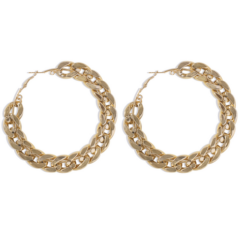 Gold Chain Hoops