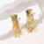 Hearted Gold Tassel Earrings