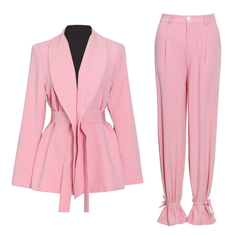 Pink Biz Blazer & Pants Set