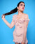 Oblique & Off-Shoulder Ruffle Evening Dress