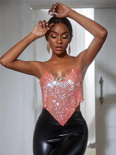 Blinged Backless Top