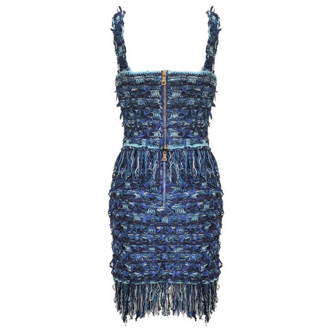 Denim Fringe Two Piece Set