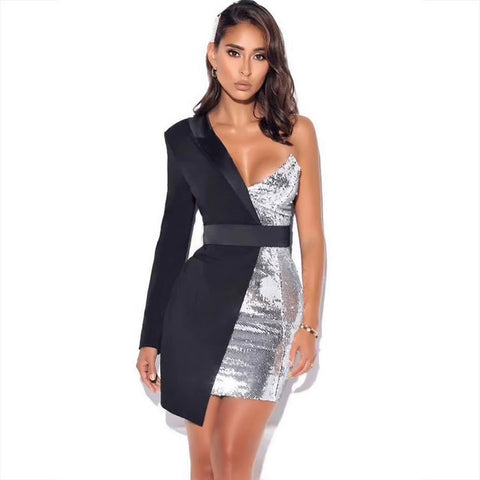 Shimmer Gloss Black Dress