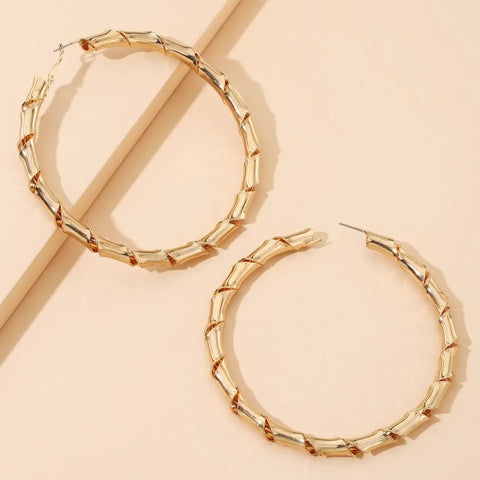Gold Bamboo Hoops