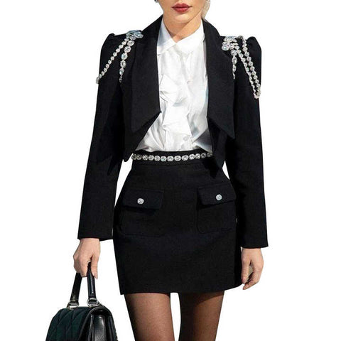 Diamond Blazer Skirt Set