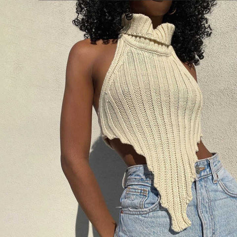 Snow Backless Sweater Top