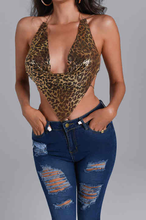 Backless Leopard Top