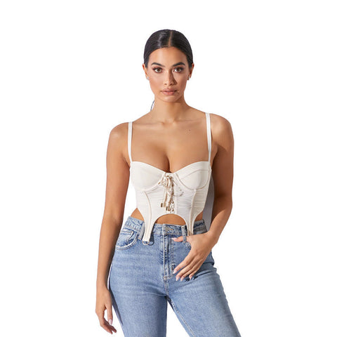 Sexy Crop Top Bandage Double-Layer Top