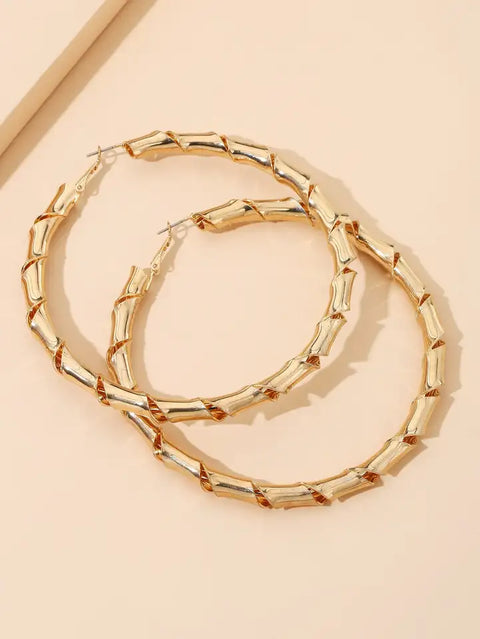 Gold Bamboo Hoops